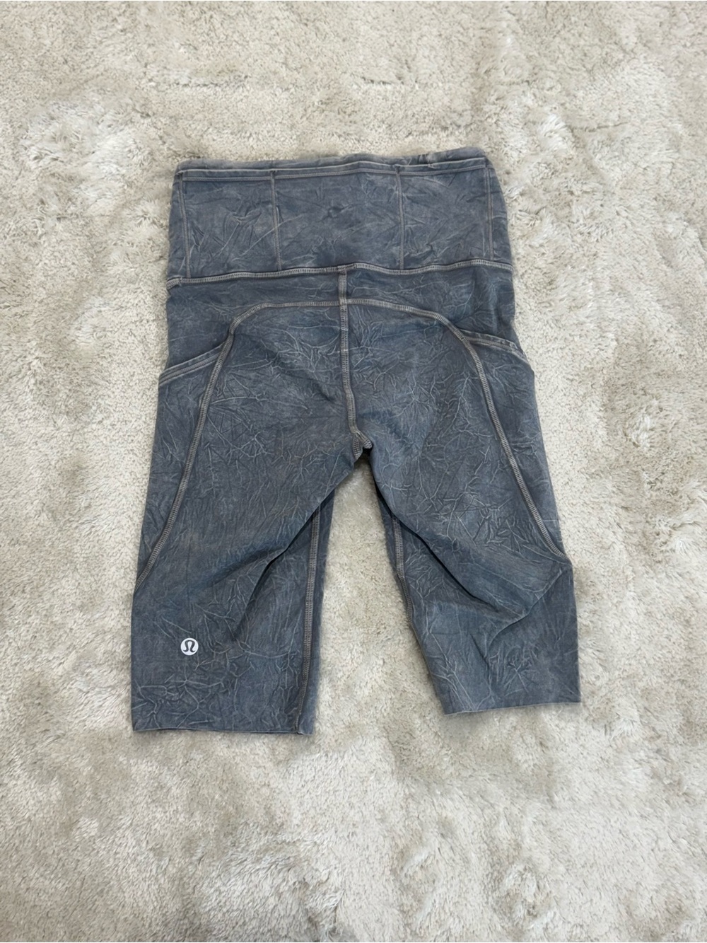 High-Waist Women's Blue Tie-Dye Biker Shorts Lululemon, size 2